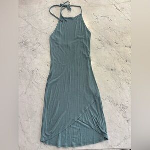 Popular Basics Asymmetrical Teal Dress